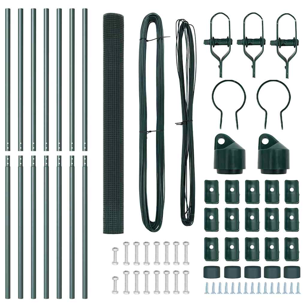 Welded Wire Fence Ground Fix 10 x 1,5 m PVC-Coated Steel Green