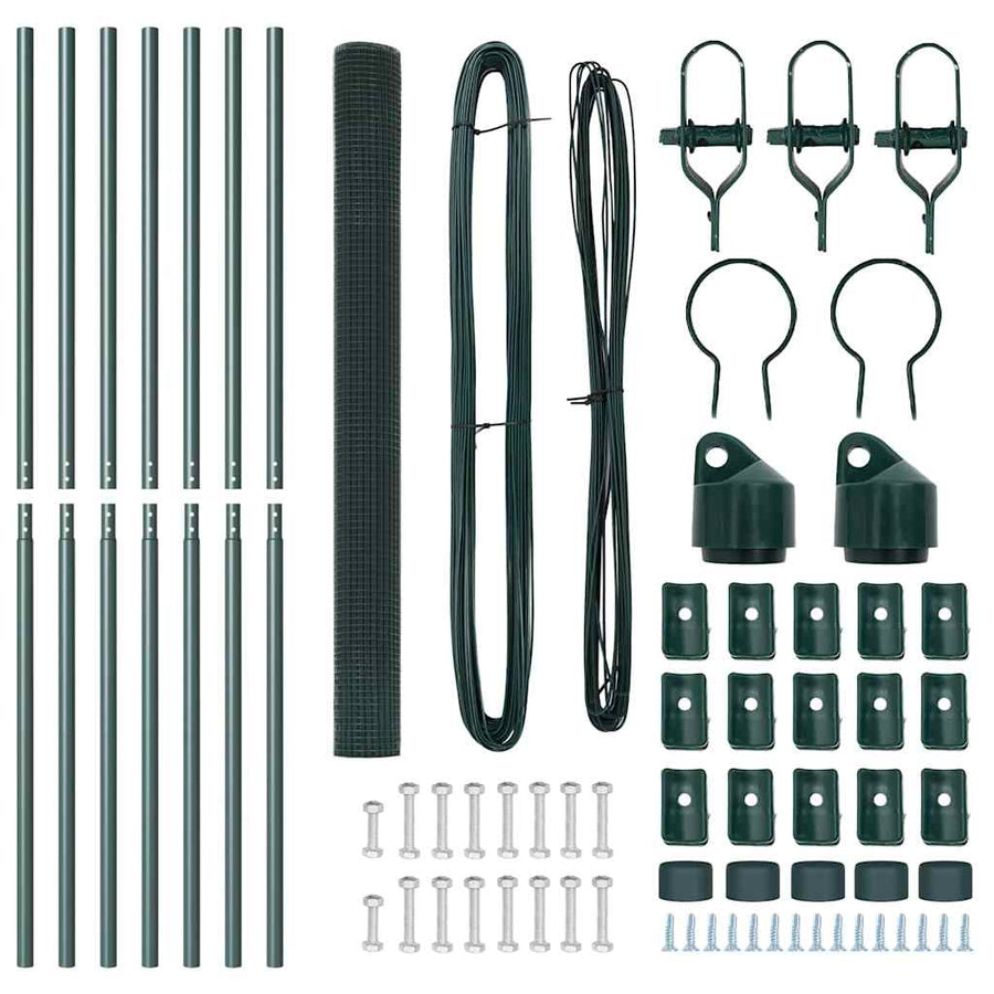 Welded Wire Fence Ground Fix 10 x 1,5 m PVC-Coated Steel Green