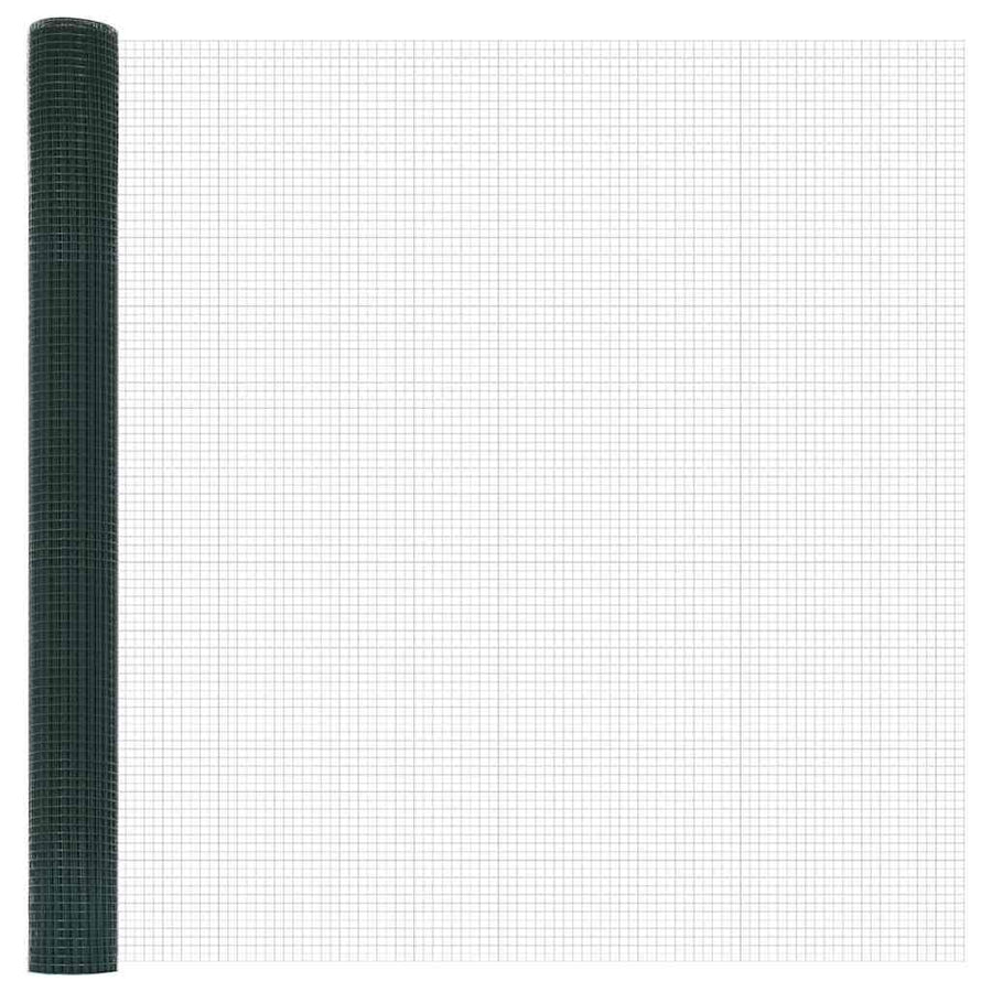 Welded Wire Fence Ground Fix 10 x 1,5 m PVC-Coated Steel Green
