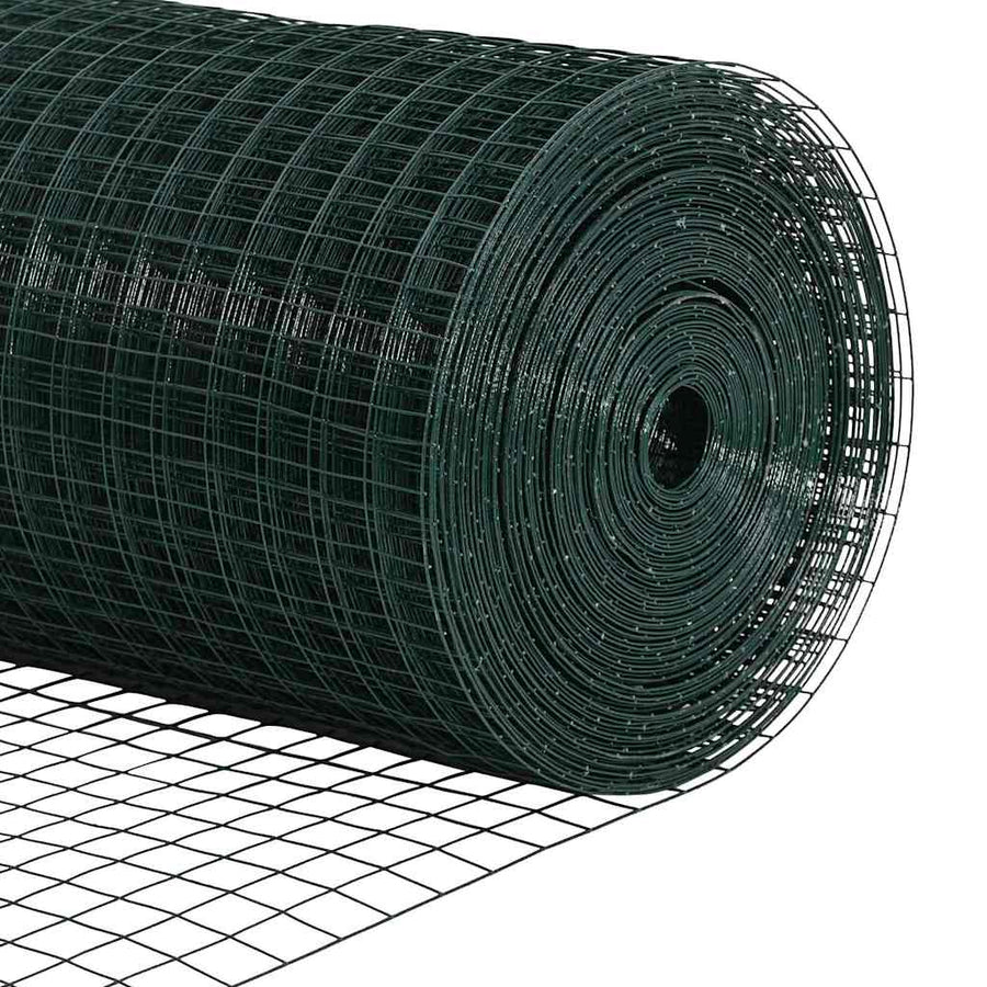 Welded Wire Fence Ground Fix 25 x 0,5 m PVC-Coated Steel Green