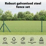 Welded Wire Fence Ground Fix 25 x 0,5 m PVC-Coated Steel Green