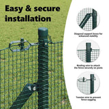 Welded Wire Fence Ground Fix 25 x 0,5 m PVC-Coated Steel Green - Low Angle
