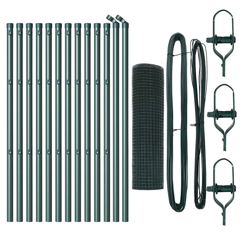 Welded Wire Fence Ground Fix 25 x 0,5 m PVC-Coated Steel Green