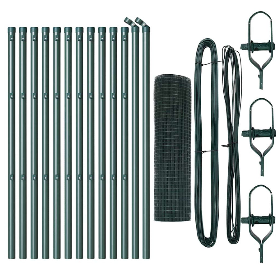 Welded Wire Fence Ground Fix 25 x 0,5 m PVC-Coated Steel Green