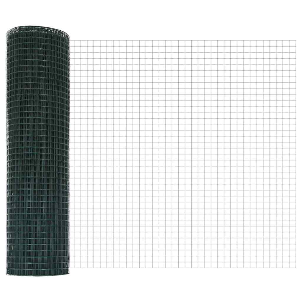 Welded Wire Fence Ground Fix 25 x 0,5 m PVC-Coated Steel Green