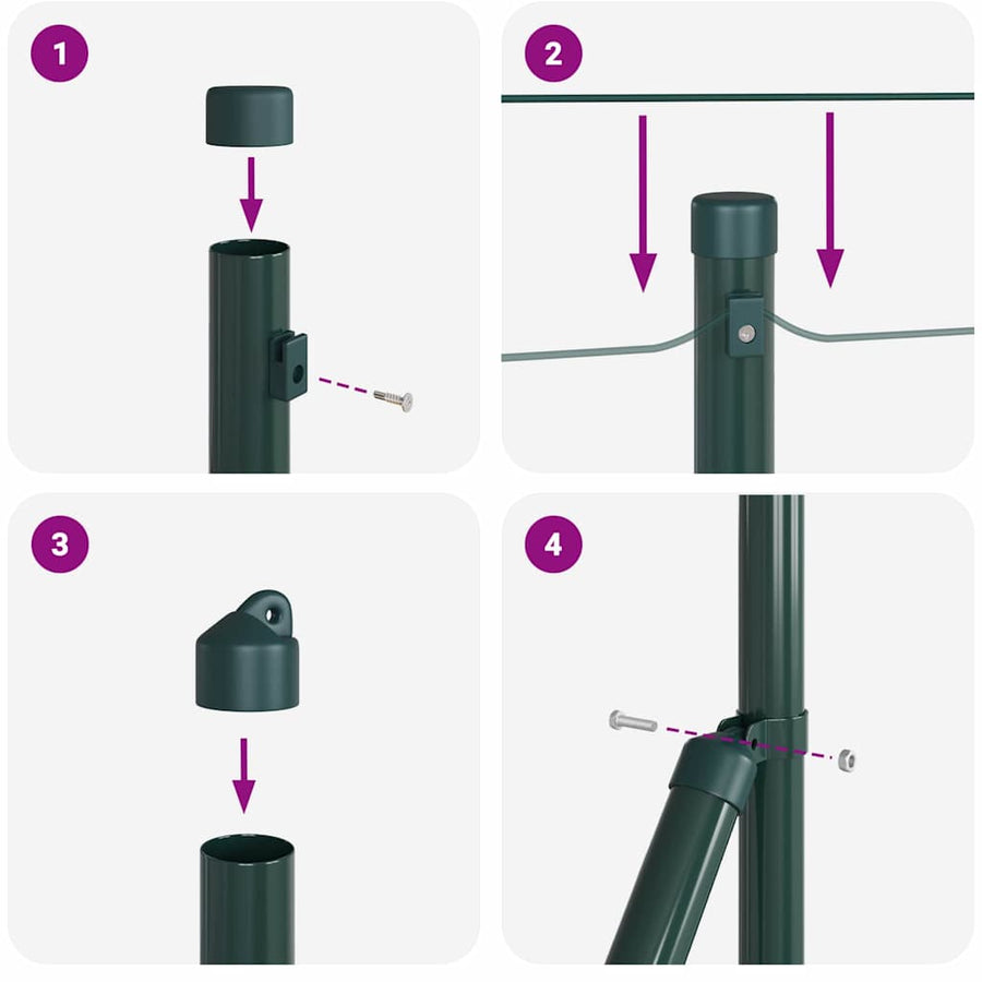 Welded Wire Fence Ground Fix 25 x 0,5 m PVC-Coated Steel Green