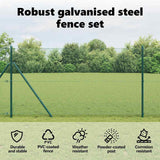 Welded Wire Fence Ground Fix 25 x 1 m PVC-Coated Steel Green - Close-Up Angle