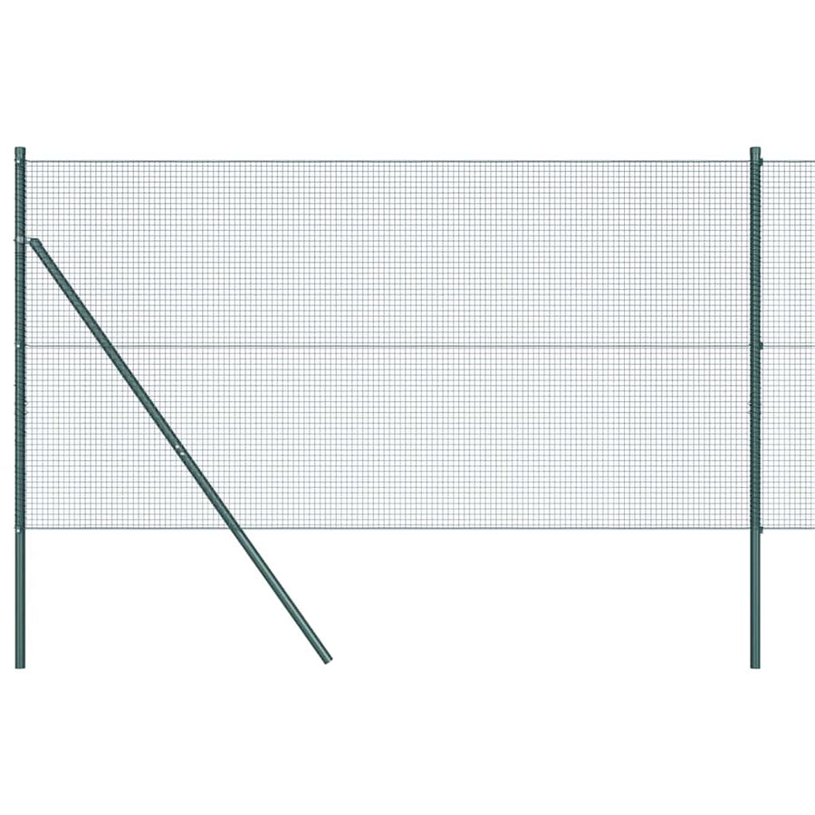 Welded Wire Fence Ground Fix 25 x 1 m PVC-Coated Steel Green
