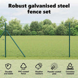 Welded Wire Fence Ground Fix 25 x 1 m PVC-Coated Steel Green - Close-Up Angle