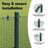 Welded Wire Fence Ground Fix 25 x 1 m PVC-Coated Steel Green