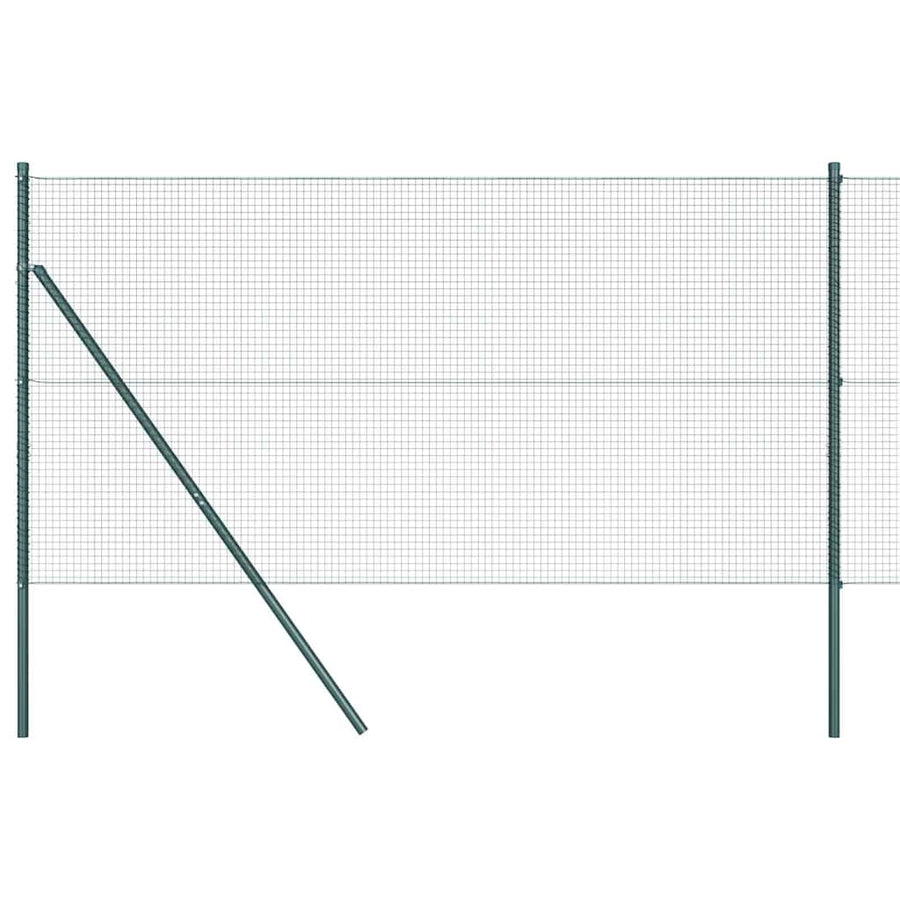 Welded Wire Fence Ground Fix 25 x 1 m PVC-Coated Steel Green