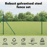 Welded Wire Fence Ground Fix 25 x 1 m PVC-Coated Steel Green