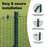 Welded Wire Fence Ground Fix 25 x 1 m PVC-Coated Steel Green