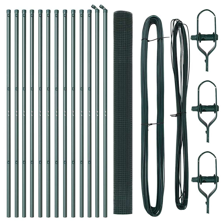 Welded Wire Fence Ground Fix 25 x 1,5 m PVC-Coated Steel Green