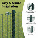 Welded Wire Fence Ground Fix 25 x 1,5 m PVC-Coated Steel Green - Low Angle