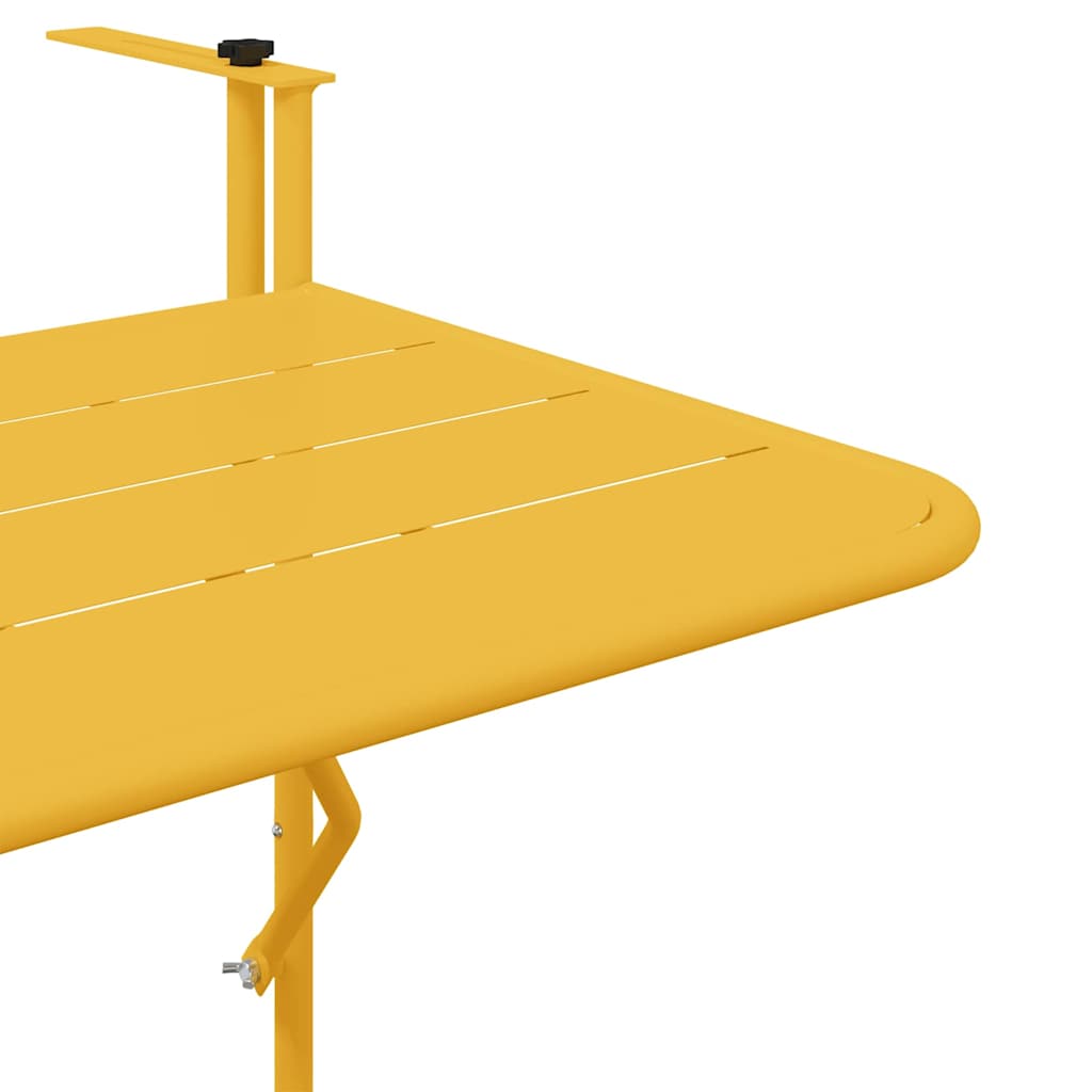 Hanging Balcony Table Mustard 60 x 39 x 65 cm Steel