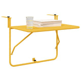 Hanging Balcony Table Mustard 60 x 39 x 65 cm Steel - Side View