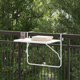 Hanging Balcony Table Folding White 60 x 39 x 65 cm Steel