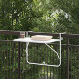 Hanging Balcony Table White 60 x 39 x 65 cm Steel
