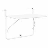 Hanging Balcony Table Folding White 60 x 39 x 65 cm Steel