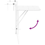 Hanging Balcony Table Folding White 60 x 39 x 65 cm Steel