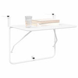 Hanging Balcony Table White 60 x 39 x 65 cm Steel - Side View