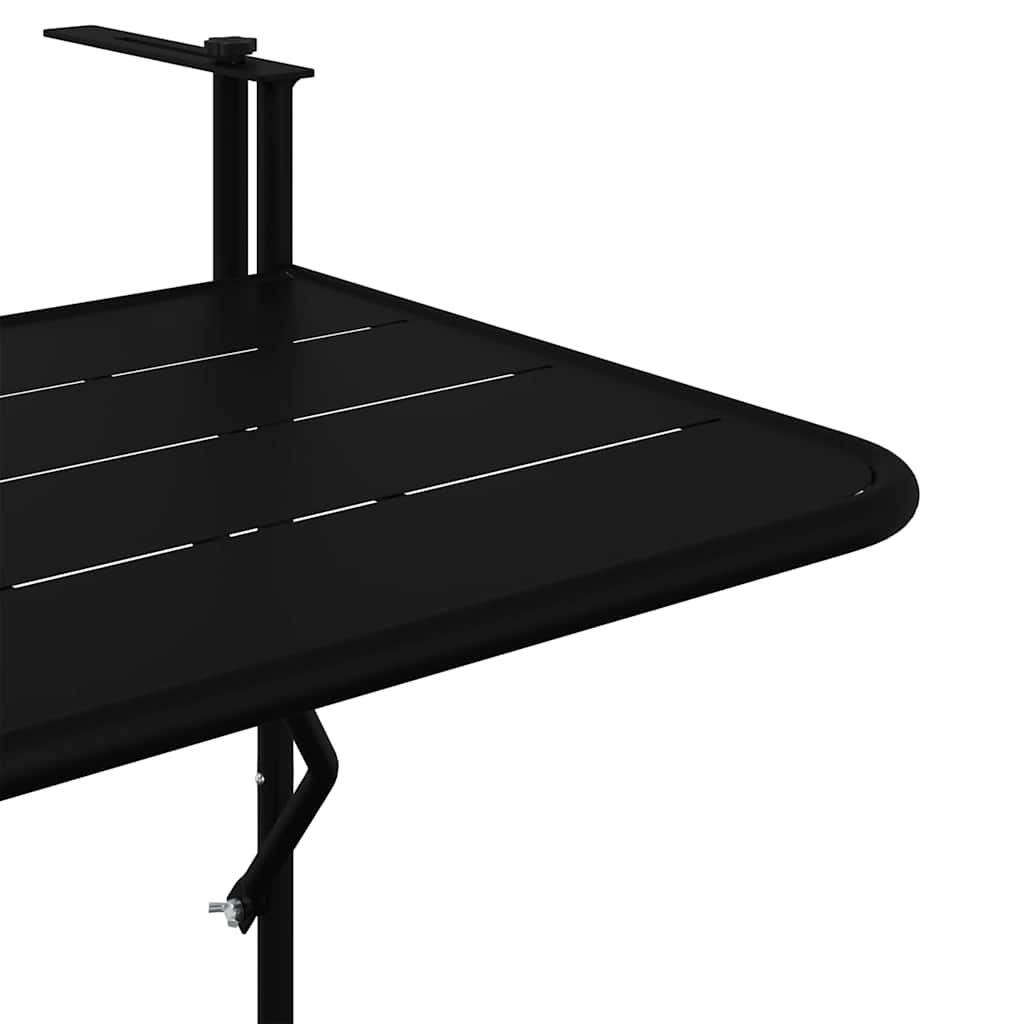 Hanging Balcony Table Black 60 x 39 x 65 cm Steel