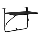 Hanging Balcony Table Black 60 x 39 x 65 cm Steel - Front View