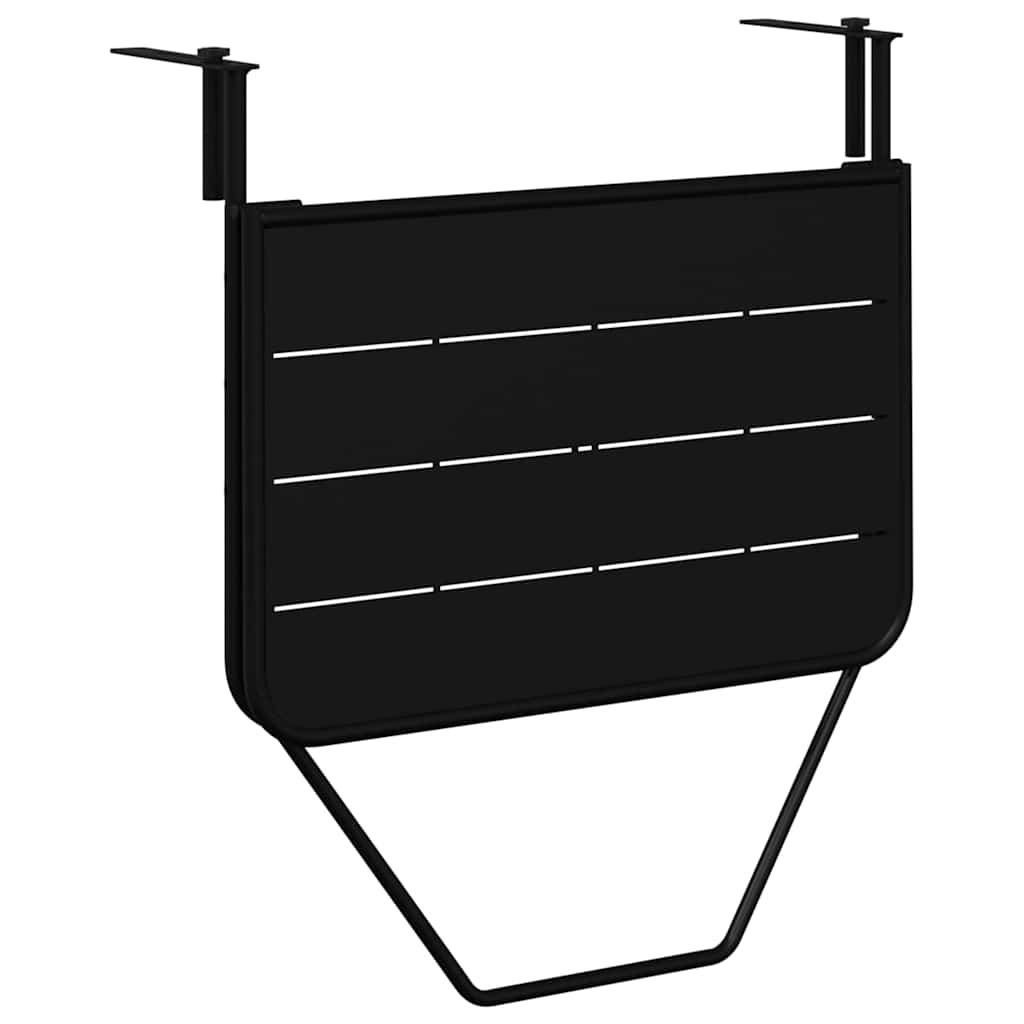 Hanging Balcony Table Black 60 x 39 x 65 cm Steel
