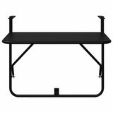 Hanging Balcony Table Black 60 x 39 x 65 cm Steel - Rear View