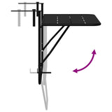 Hanging Balcony Table Black 60 x 39 x 65 cm Steel - Extra Image