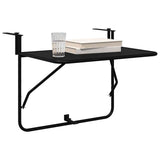 Hanging Balcony Table Black 60 x 39 x 65 cm Steel - Side View