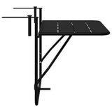 Hanging Balcony Table Black 60 x 39 x 65 cm Steel - Close-Up Angle