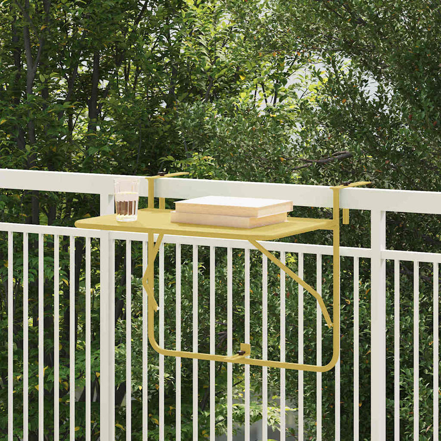 Hanging Balcony Table Folding Gold 60 x 39 x 65 cm Steel