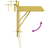 Hanging Balcony Table Folding Gold 60 x 39 x 65 cm Steel