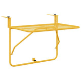 Hanging Balcony Table Mustard 60 x 39 x 65 cm Steel - Front View