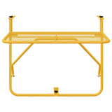 Hanging Balcony Table Mustard 60 x 39 x 65 cm Steel - Top-Down View
