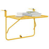 Hanging Balcony Table Mustard 60 x 39 x 65 cm Steel - Side View