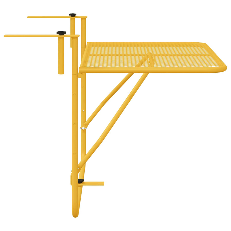 Hanging Balcony Table Mustard 60 x 39 x 65 cm Steel
