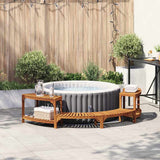 Round Outdoor Hot Tub Surround Brown 252 x 112 x 55.5 cm