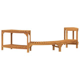 Hot Tub Surround Half-Round Brown 252 x 112 x 55,5 cm - Front View