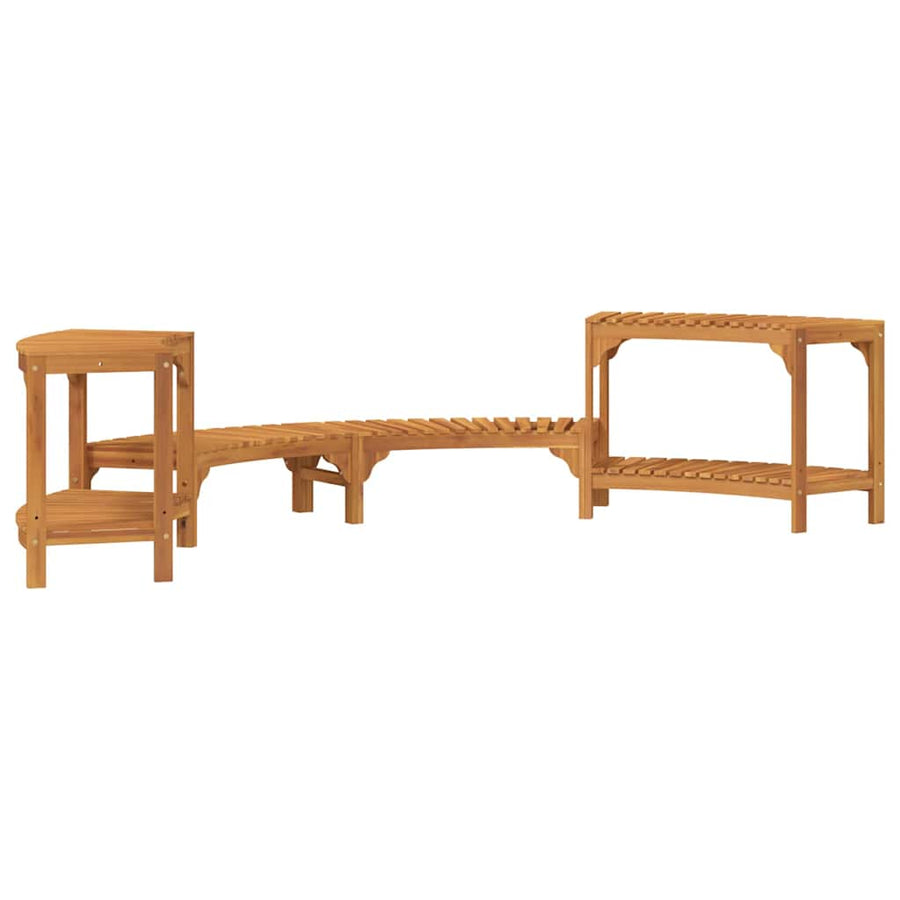 Hot Tub Surround Half-Round Solid Acacia Wood Brown