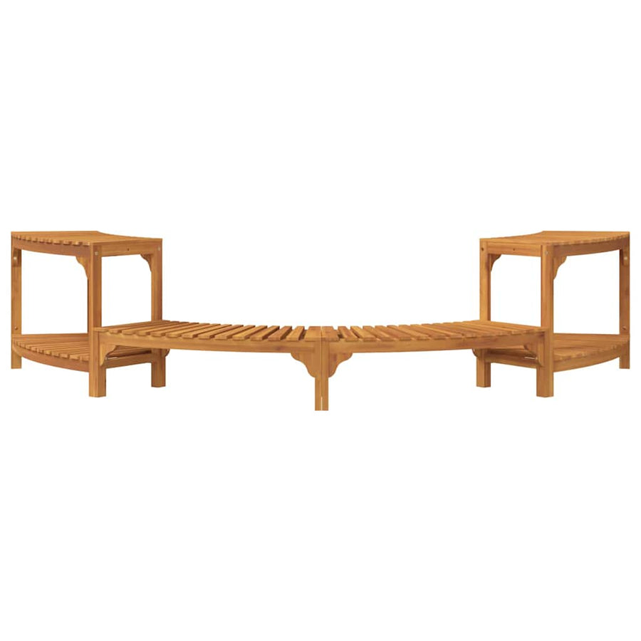 Hot Tub Surround Half-Round Solid Acacia Wood Brown