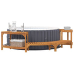 Hot Tub Surround Half-Round Solid Acacia Wood Brown