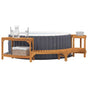 Hot Tub Surround Half-Round Solid Acacia Wood Brown