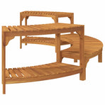Hot Tub Surround Half-Round Solid Acacia Wood Brown