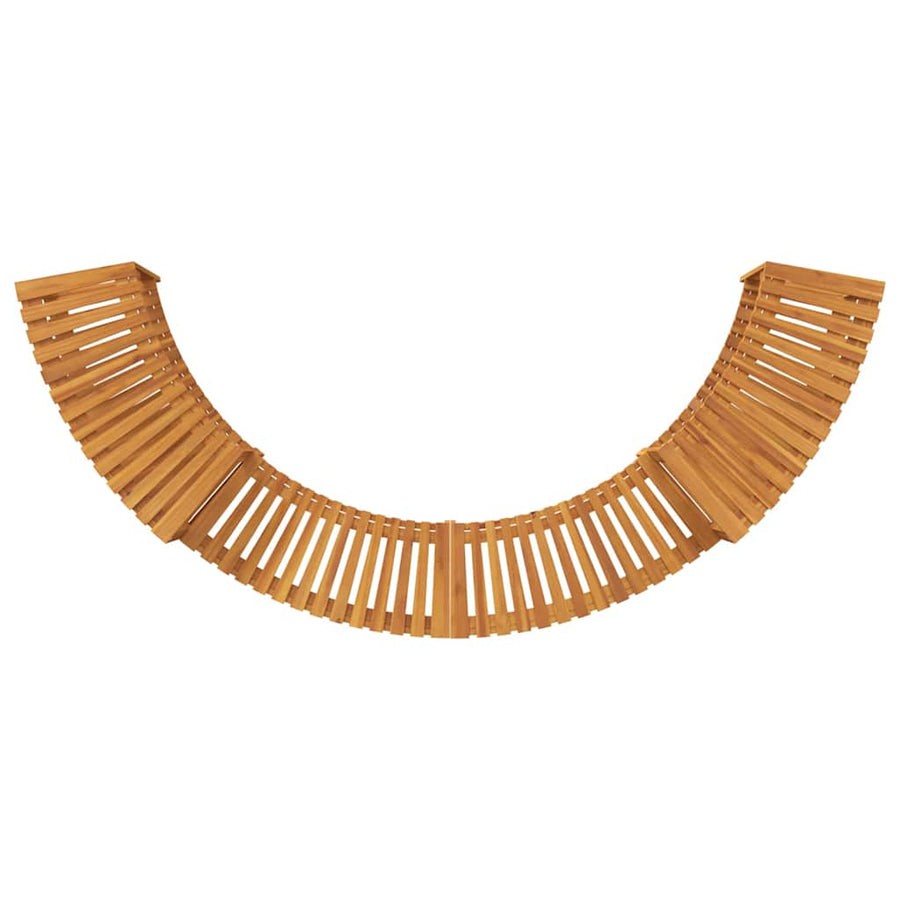 Hot Tub Surround Half-Round Solid Acacia Wood Brown
