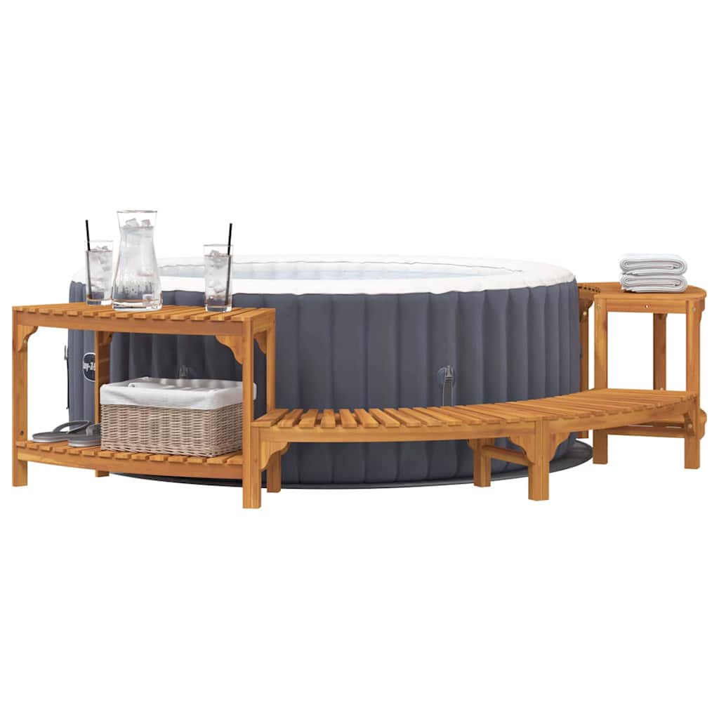 Hot Tub Surround Half-Round Brown 272 x 120 x 55,5 cm