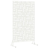 Privacy Screen 100 x 50 x 180 cm Steel White - Front View