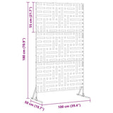 Privacy Screen 100 x 50 x 180 cm Steel White - Extra Image